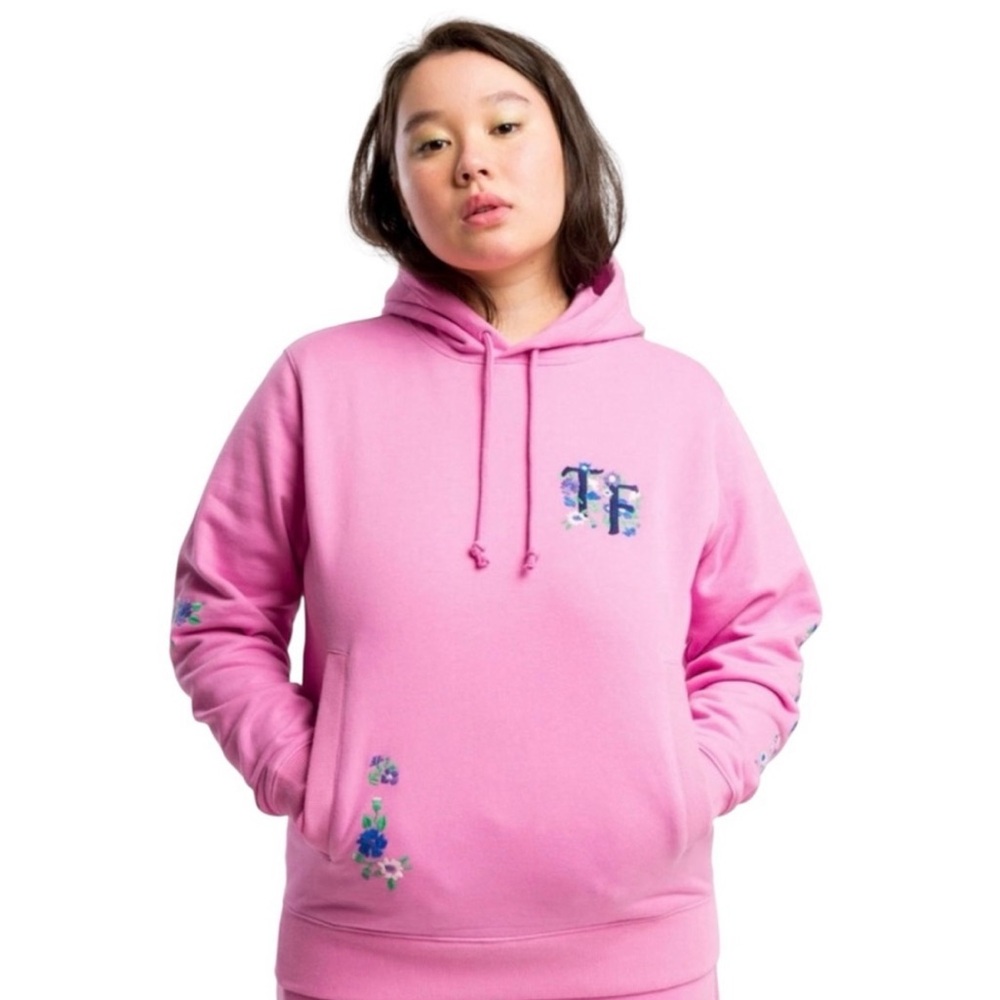 Teddy Fresh Pink Floral Embroidered
Hoodie Sweatshirt NWT Unisex Size 2XL